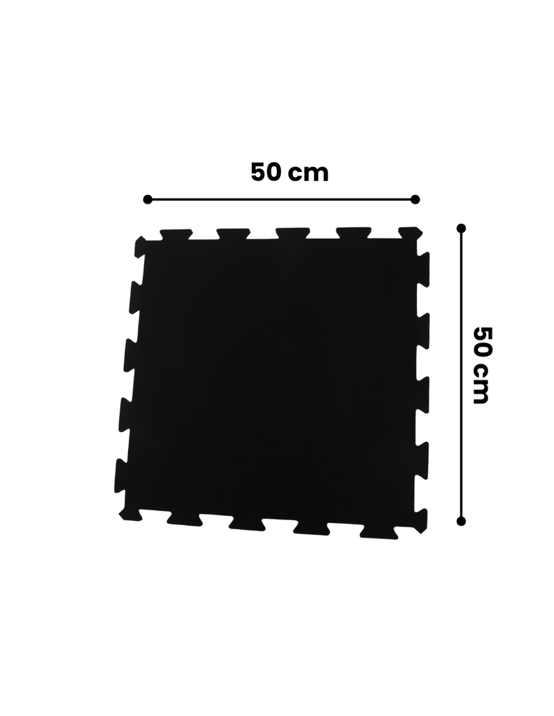 Infinité Piso Comercial 7 mm (+-1mm) 4 lozetas tipo rompecabezas 50x50 cm Negro IF-Piso-N7BLACK