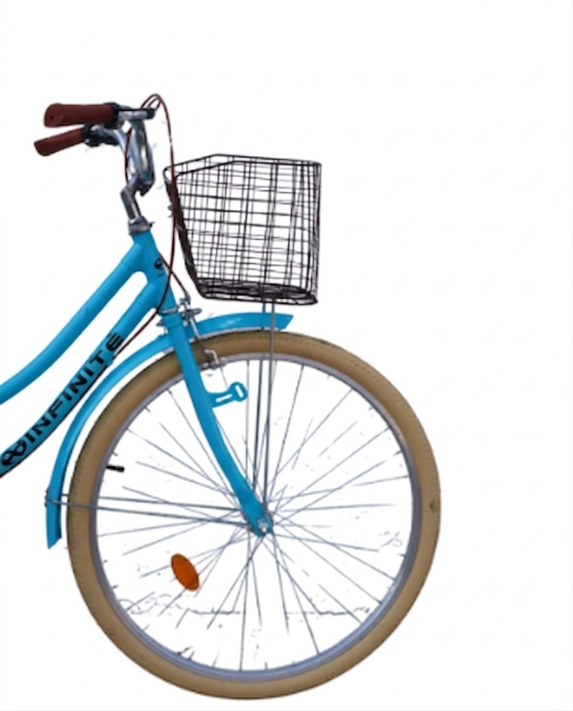 Infinite Bicicleta Urbana R26 Vintage Turismo Azul Pastel con Canasta IF-A3