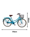 Infinite Bicicleta Urbana R26 Vintage Turismo Azul Pastel con Canasta IF-A3