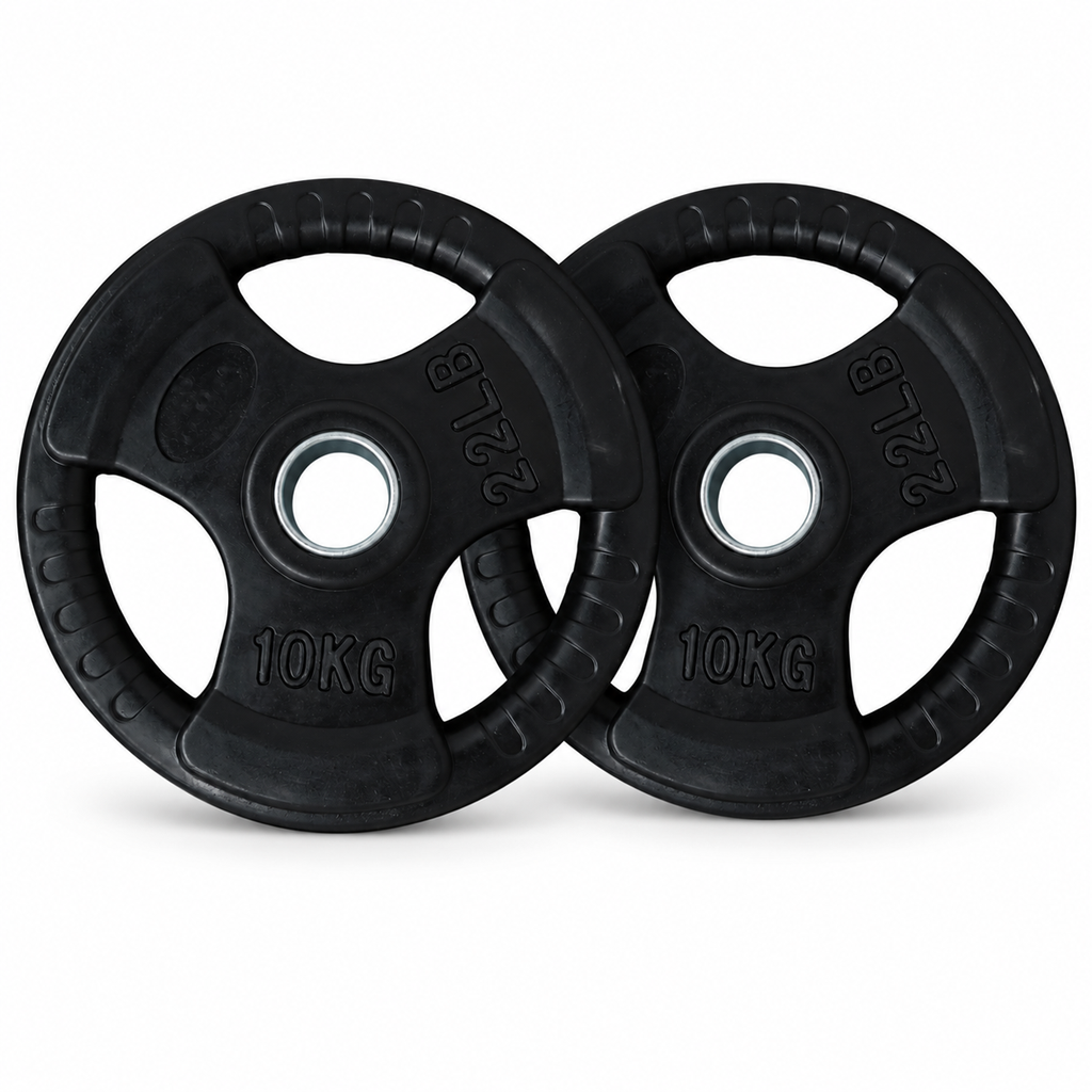 INFINITÉ DISCO OLIMPICO NEGRO FORRO DE GOMA 3 PERFORACIONES 10 KG/3-HOLES BLACK RUBBER  PLATE  10 KG