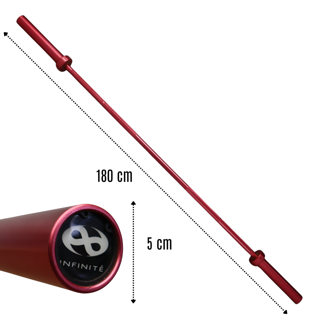 Infinité Barra Olímpica de Aluminio Color Rojo 180 CM 5 KG IF-180/RED