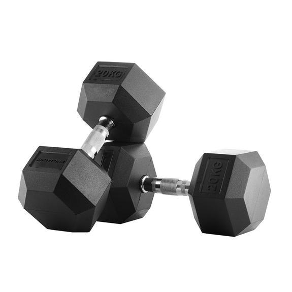 Mancuernas de goma hexagonales 20kg (par) 	BT-H20