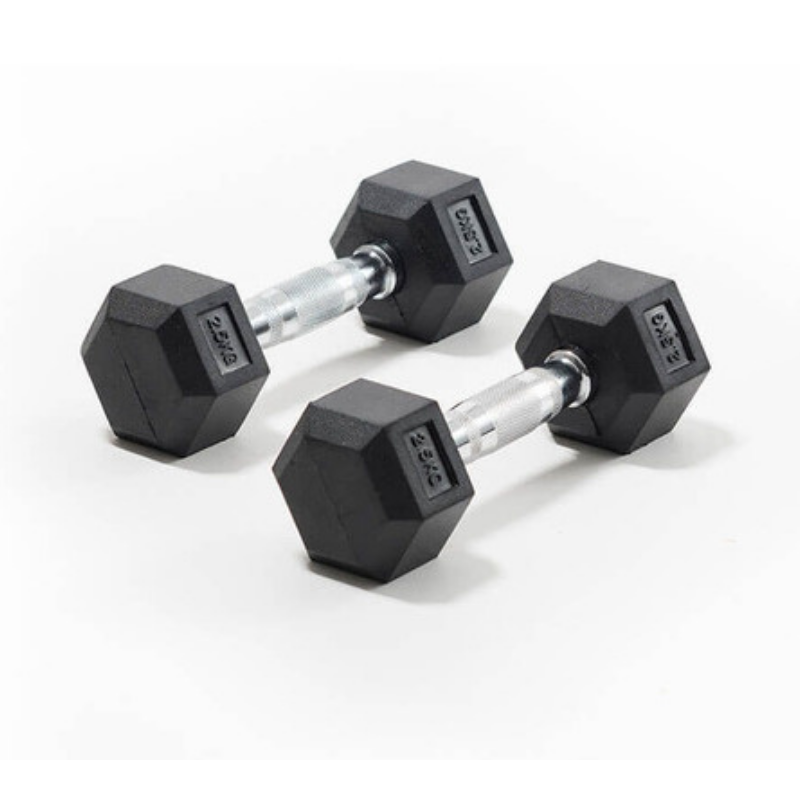 Mancuernas de goma hexagonales 10kg (par)