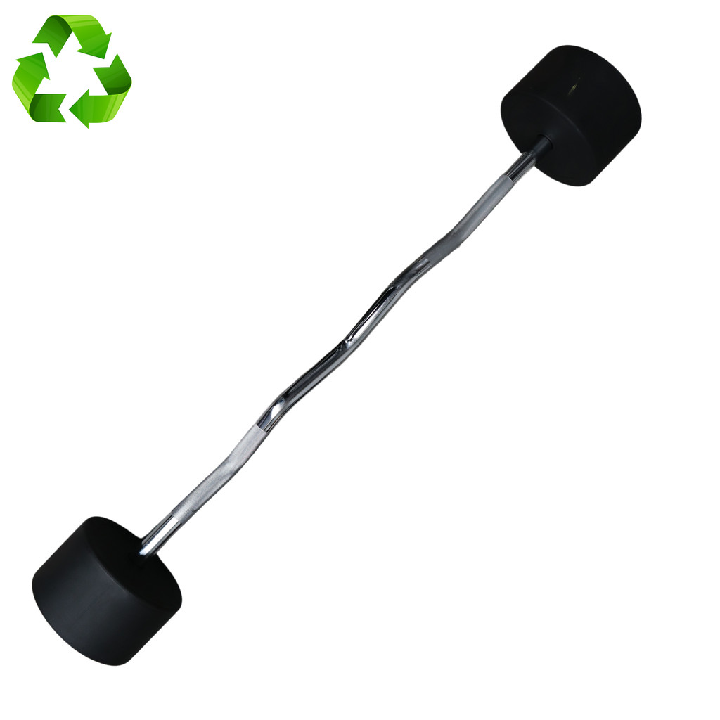 Infinité Barbell EZ Curl/Barra Curva/Barra Z peso integrado 55 Kg Línea económica ECO-IF-LEBC55