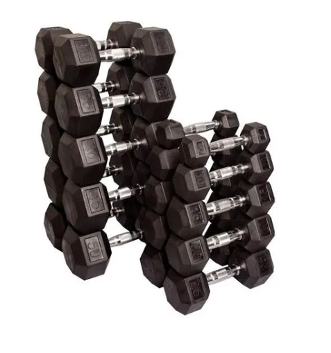Infinité Lote de mancuernas Hexagonales de 2.5 kg a 25 kg 10 pares IF-LOTE-H25K-10P 