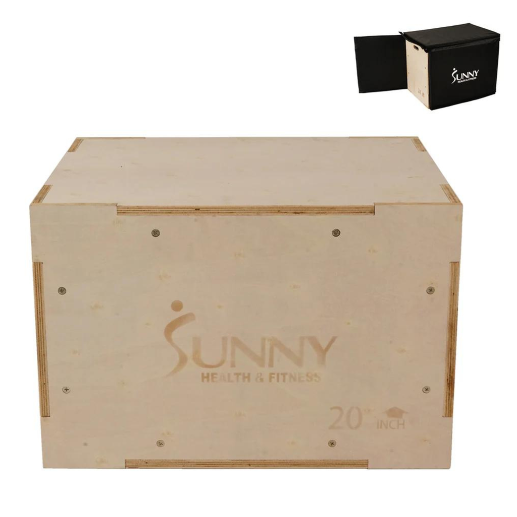 Sunny Health & Fitness Caja Pliométrica de Madera con Cubierta SF-NO.084