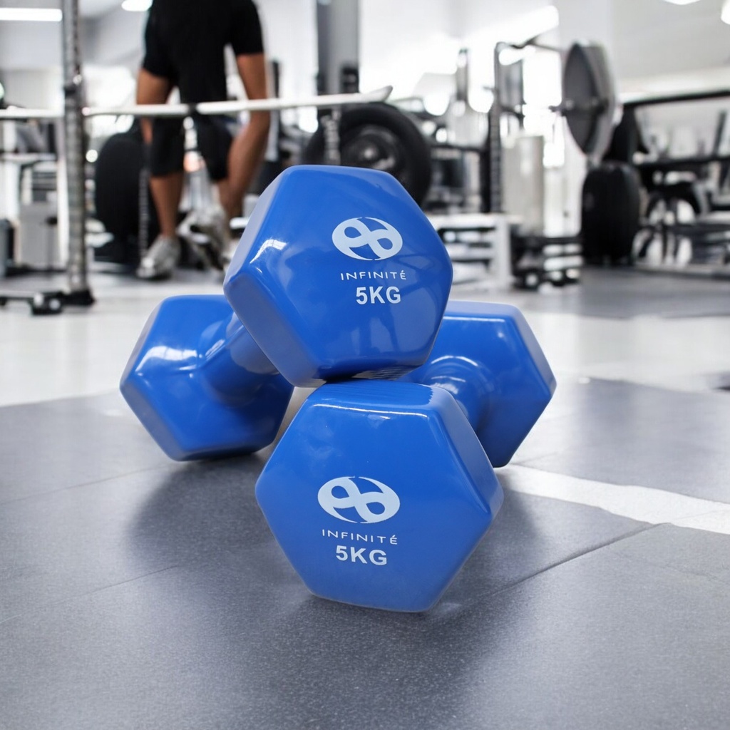 VINYL DUMBBELLS/ MANCUERNAS DE VINIL PAR 5 KG INFINITé