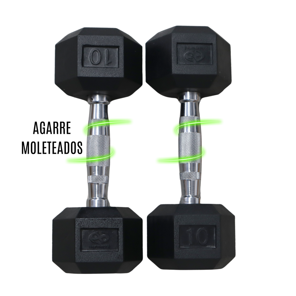 Infinité Mancuerna Hexagonal Goma de alta Resistencia Par 10 Lb IF-HL10