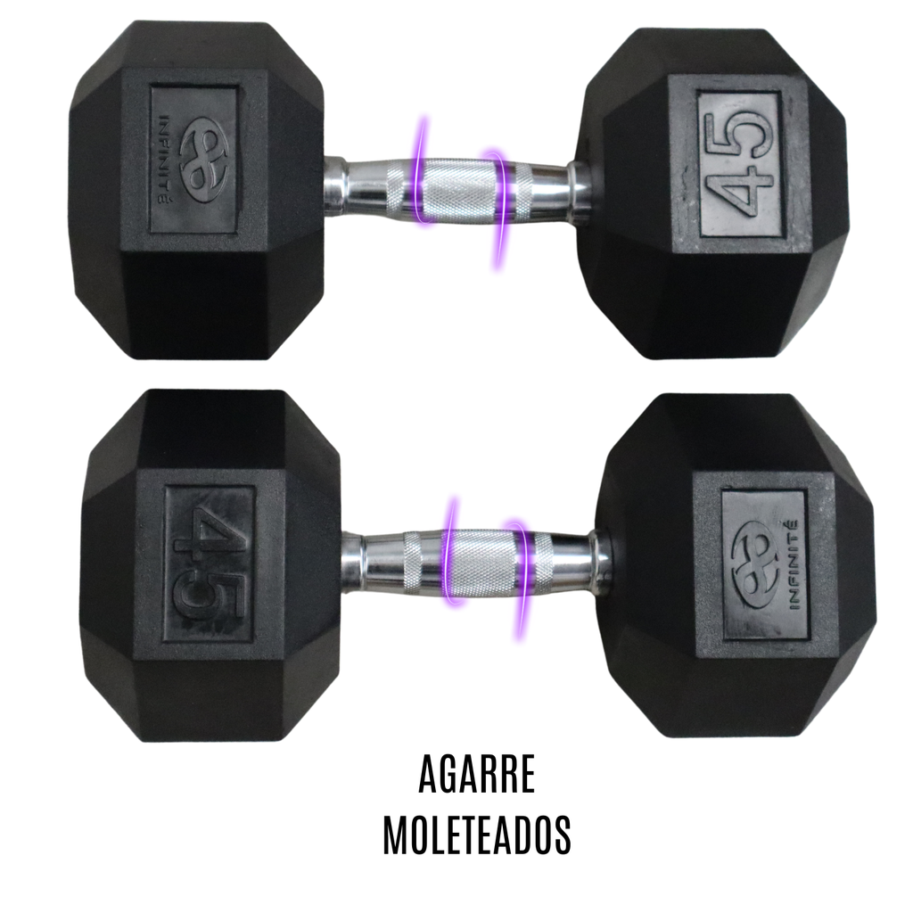 Infinité Mancuerna Hexagonal Goma de alta Resistencia Par 45 Lb IF-HL45