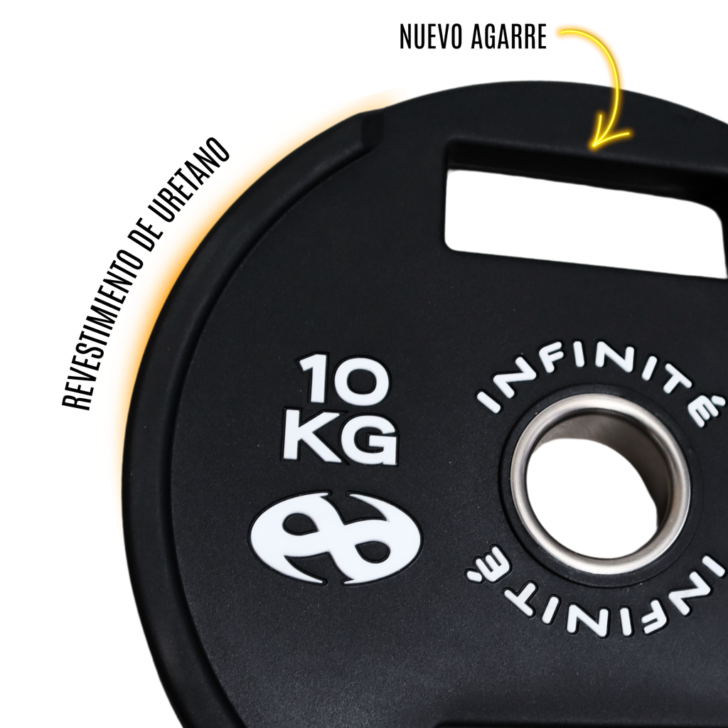INFINITE disco de uretano olimpico profesional de uretano 10 kg IF-DU 10