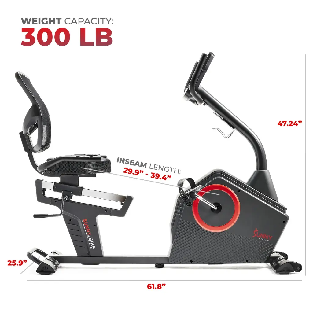 Sunny Health and Fitness Bicicleta Recumbente Profesional Programable SF-RB4850SMART