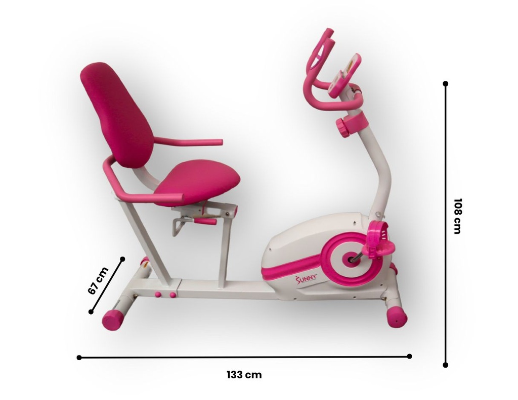 Sunny Health and fitness Bicicleta reclinada inteligente magnética Rosa SF-RB422003P