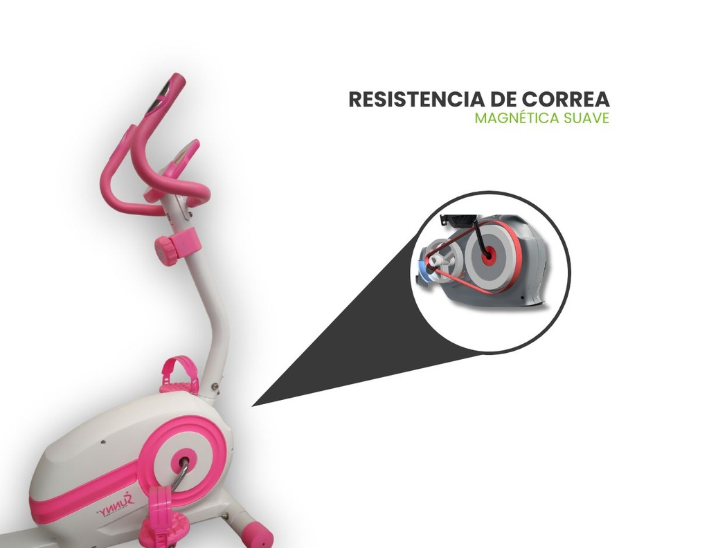 Sunny Health and fitness Bicicleta reclinada inteligente magnética Rosa SF-RB422003P