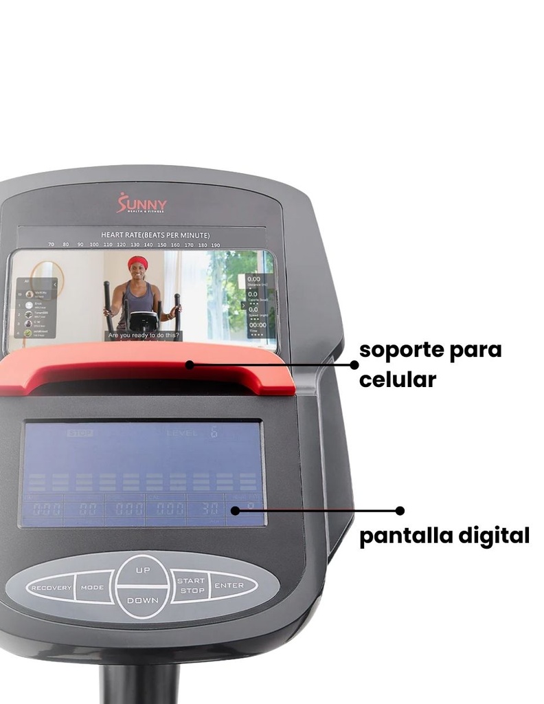 Sunny Health & Fitness Programmable Electro-Magnetic Elliptica / Elíptica electromagnética programable Smart Premium SF-E3889SMART 