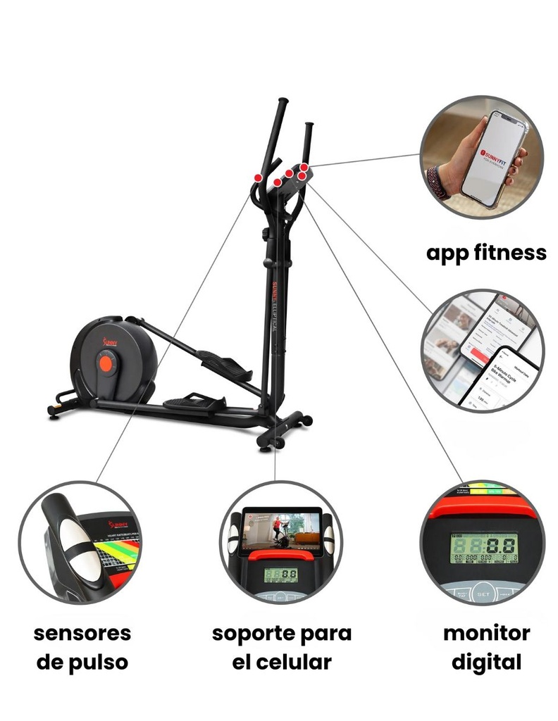 Sunny Health & Fitness Smart Magnetic Elliptical Machine / Máquina elíptica magnética inteligente / SF-E321005