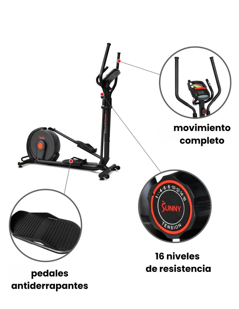 Sunny Health & Fitness Smart Magnetic Elliptical Machine / Máquina elíptica magnética inteligente / SF-E321005