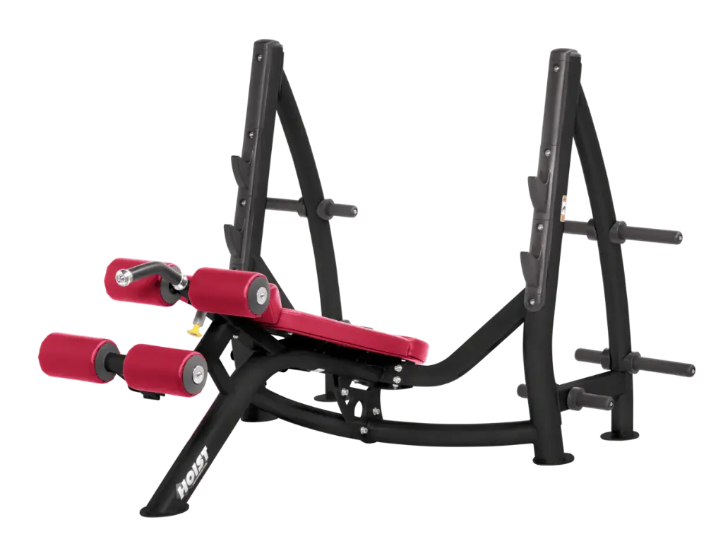 Hoist Fitness Banco Declinado olímpico con almacenamiento/Olympic Decline Bench With Storage HF-CF-3177-A