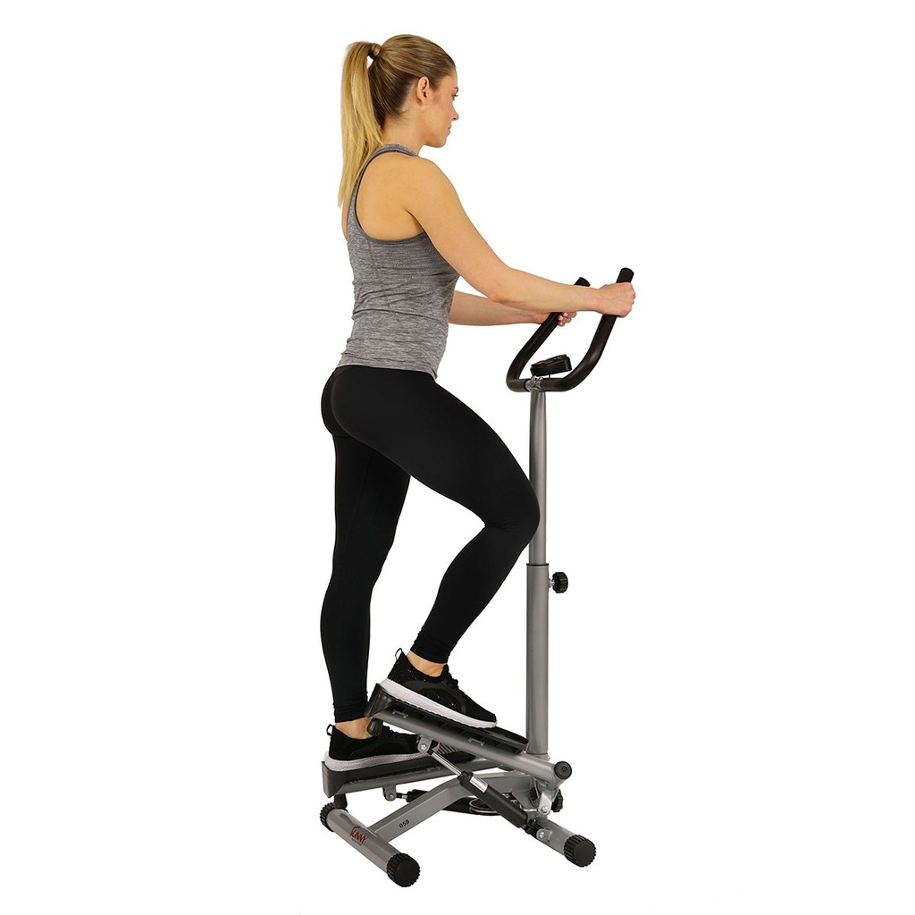 Sunny Health &amp; Fitness Mini Escaladora con soporte/Twist Stepper w/ Handle Bar