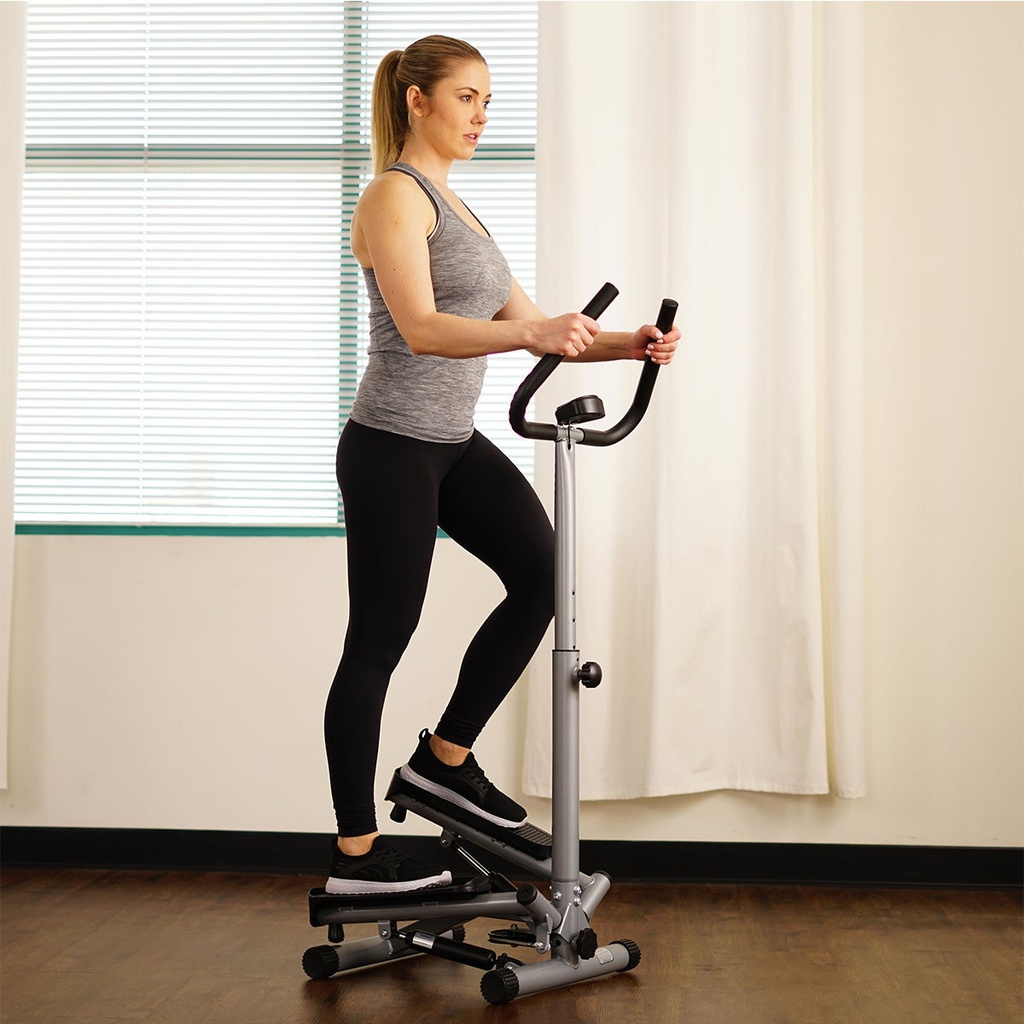 Sunny Health & Fitness Mini Escaladora con soporte/Twist Stepper w/ Handle Bar