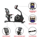 BICICLETA RECUMBENTE CON DISPLAY PROGRAMABLE Y 16 NIVELES DE RESISTENCIA
