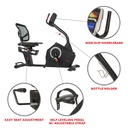 BICICLETA RECUMBENTE CON DISPLAY PROGRAMABLE Y 16 NIVELES DE RESISTENCIA