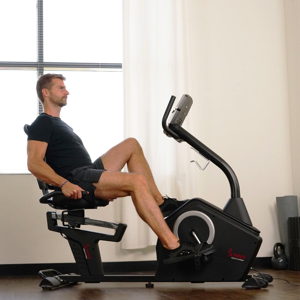 BICICLETA RECUMBENTE CON DISPLAY PROGRAMABLE Y 16 NIVELES DE RESISTENCIA