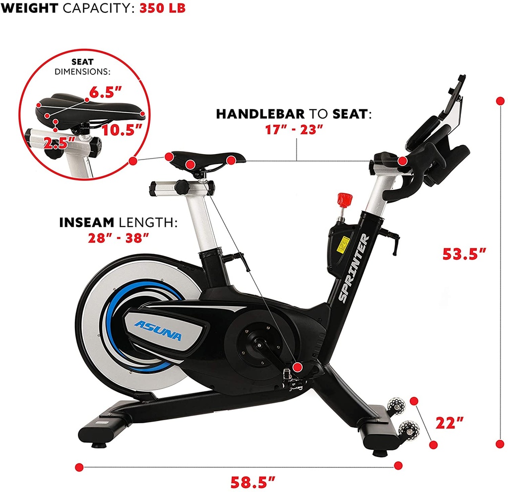 Sunny Health & Fitness - Bicicleta Entrenadora de Pista Comercial -Ciclismo Interior ASUNA - SF-B6100