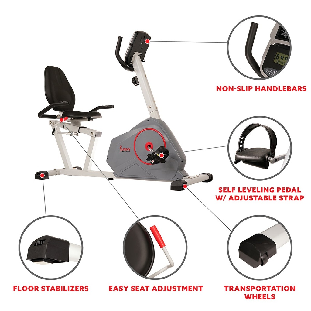 BICICLETA ESTÁTICA RECLINADA MAGNÉTICA CON TRANSMISIÓN POR CORREA SILENCIOSA MONITOR DE RENDIMIENTO CALCULADORA DE IMC