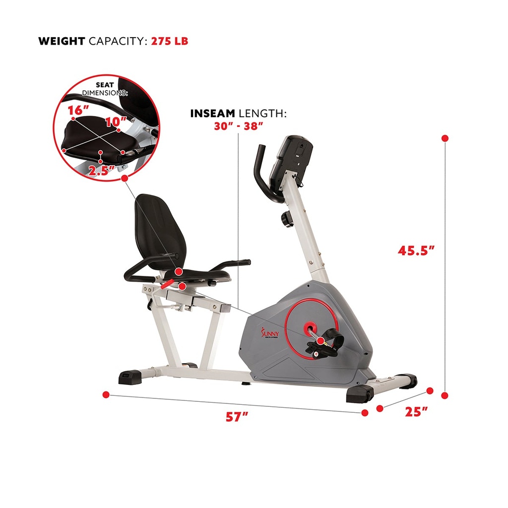 BICICLETA ESTÁTICA RECLINADA MAGNÉTICA CON TRANSMISIÓN POR CORREA SILENCIOSA MONITOR DE RENDIMIENTO CALCULADORA DE IMC