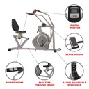 Sunny Bicicleta Recumbente Magnetica con Brazos aguanta 350 Lb SF-RB4708