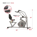 Sunny Bicicleta Recumbente Magnetica con Brazos aguanta 350 Lb SF-RB4708