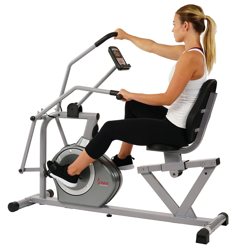 Sunny Bicicleta Recumbente Magnetica con Brazos aguanta 350 Lb SF-RB4708