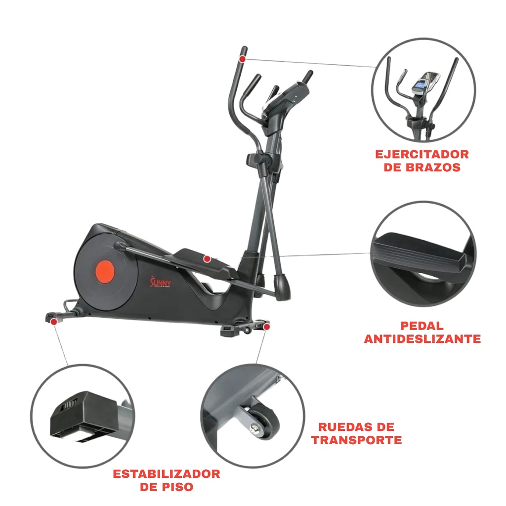 Sunny Eliptica Semi Profesional Paso largo de 18 Pulgadas SF-E320001
