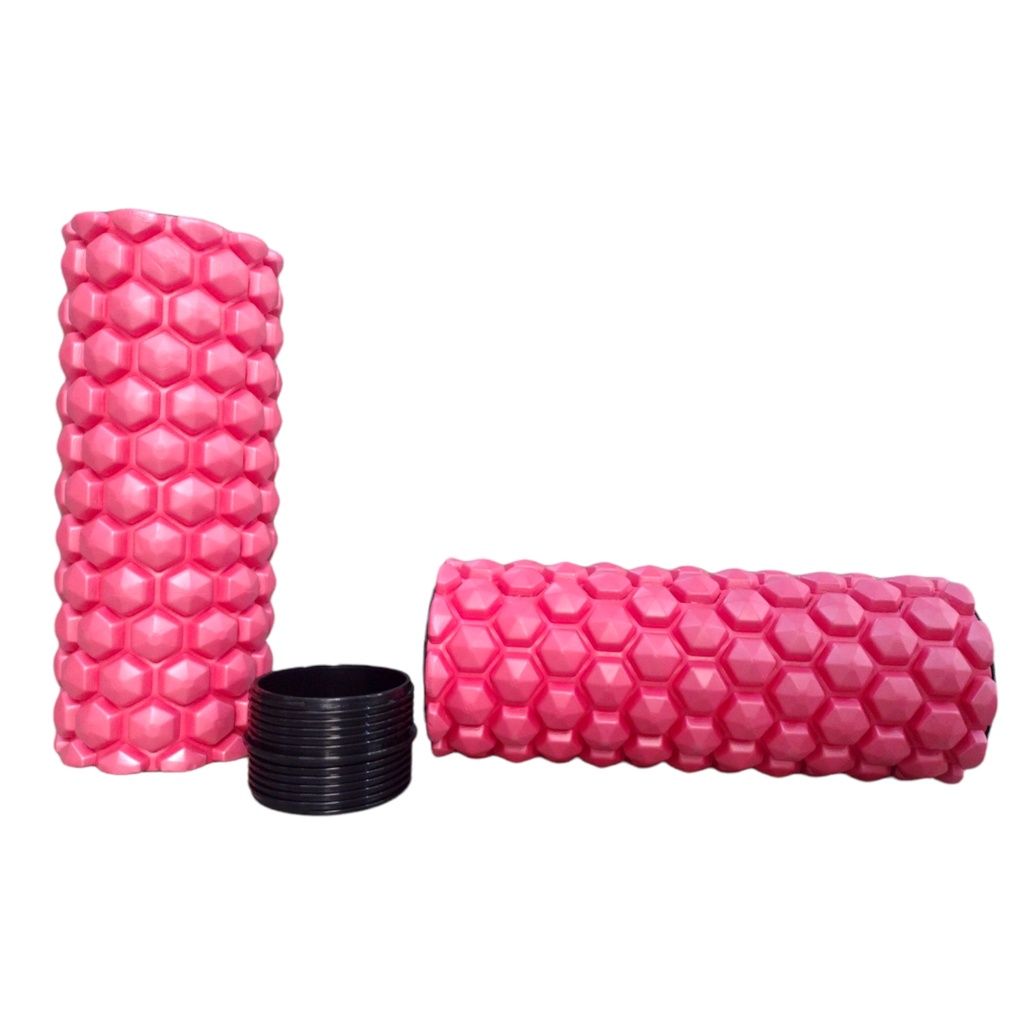 Prosource Rodillo para Masajes 2-IN-1 Hexa Massage Foam Roller 24&quot;X5&quot;/ 12&quot;X 5&quot; PS-2163-HEX-LMR-PINK