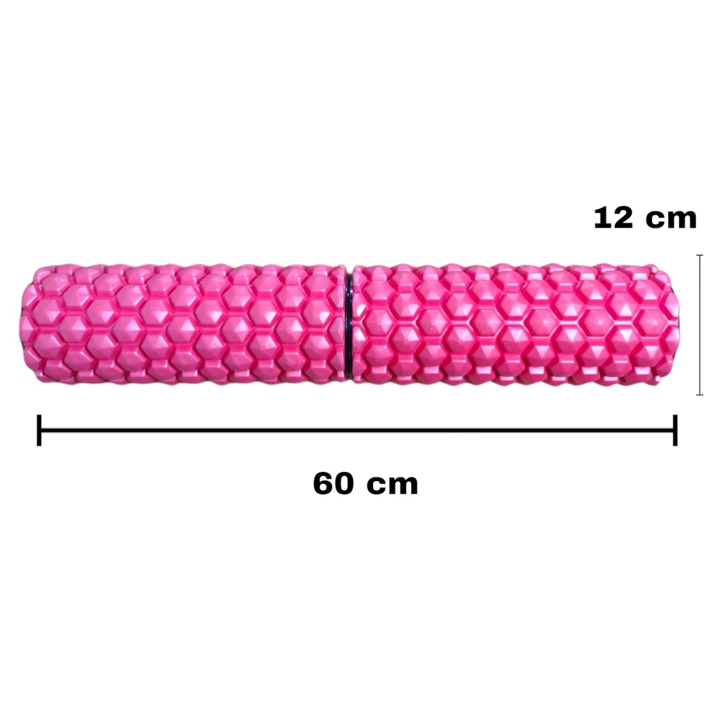 Prosource Rodillo para Masajes 2-IN-1 Hexa Massage Foam Roller 24&quot;X5&quot;/ 12&quot;X 5&quot; PS-2163-HEX-LMR-PINK