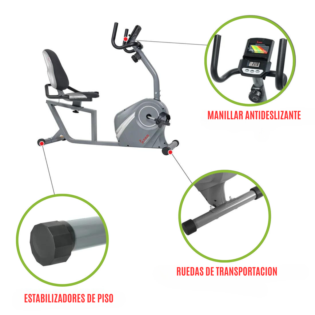 SUNNY Bicicleta recumbente con asiento de apoyo SF-RB4876