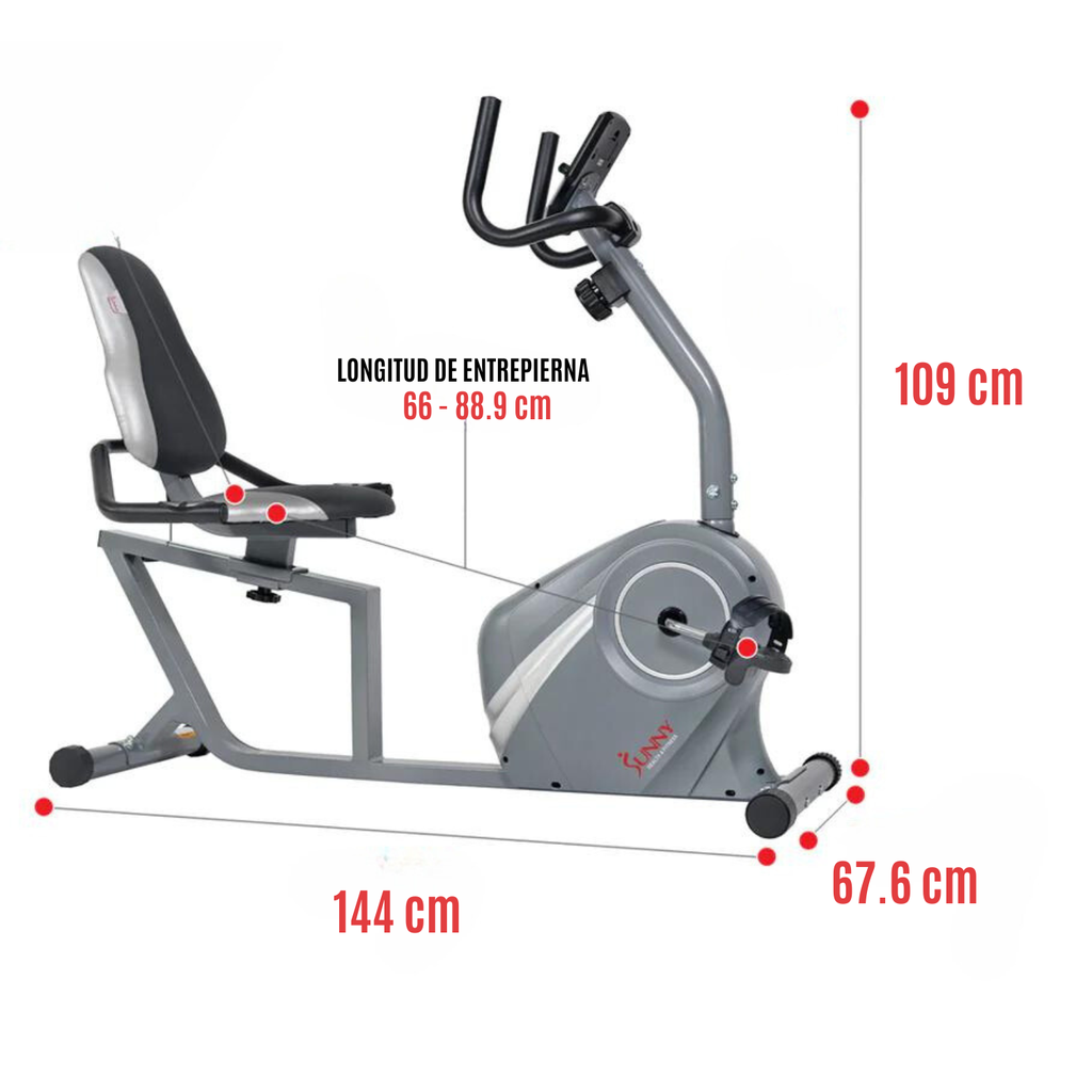 SUNNY Bicicleta recumbente con asiento de apoyo SF-RB4876