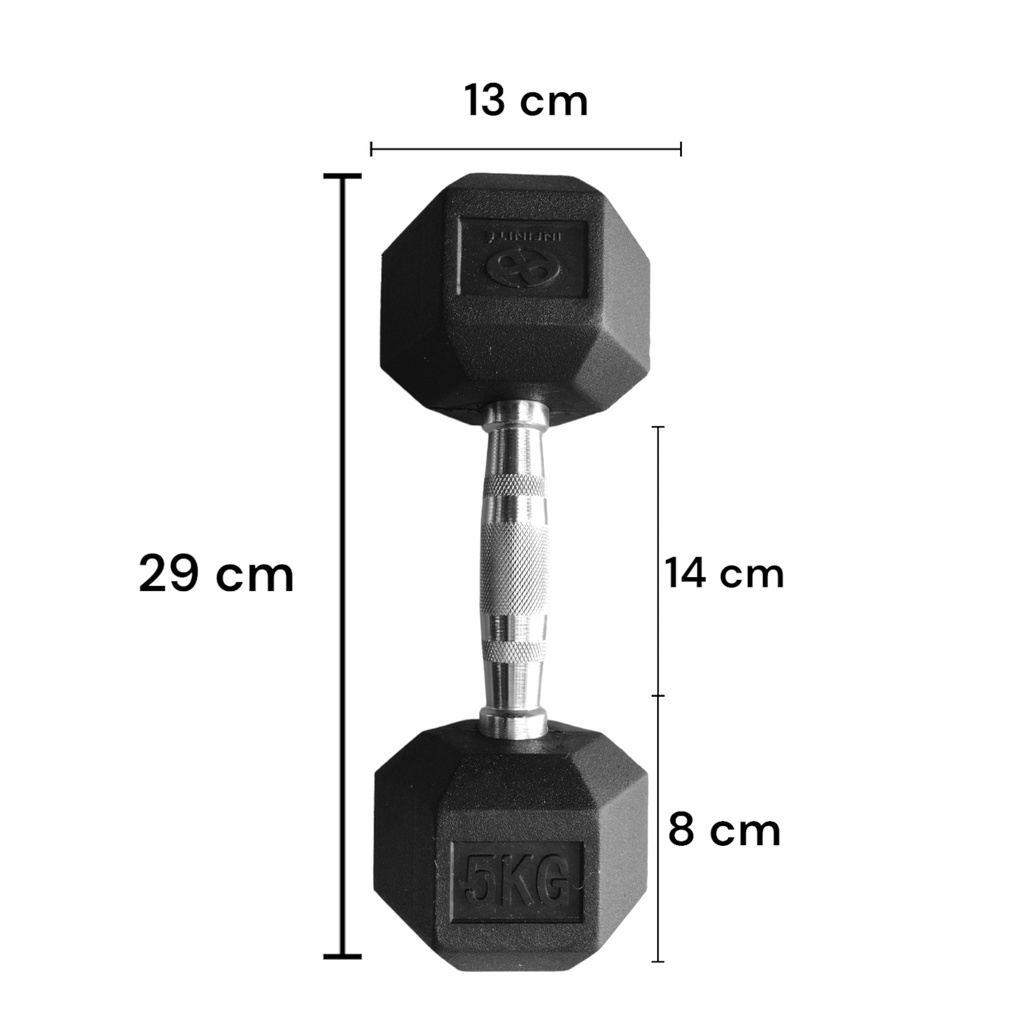 Infinité Par de Mancuernas Hexagonal 5 Kg IF-HK5