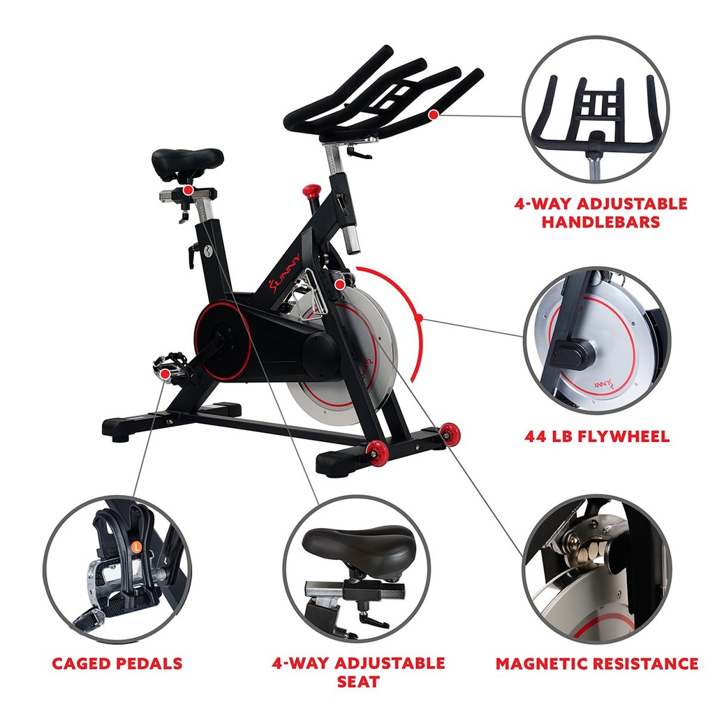 Sunny Health & Fitness Bicicleta de Ciclimo de Interior Magnético