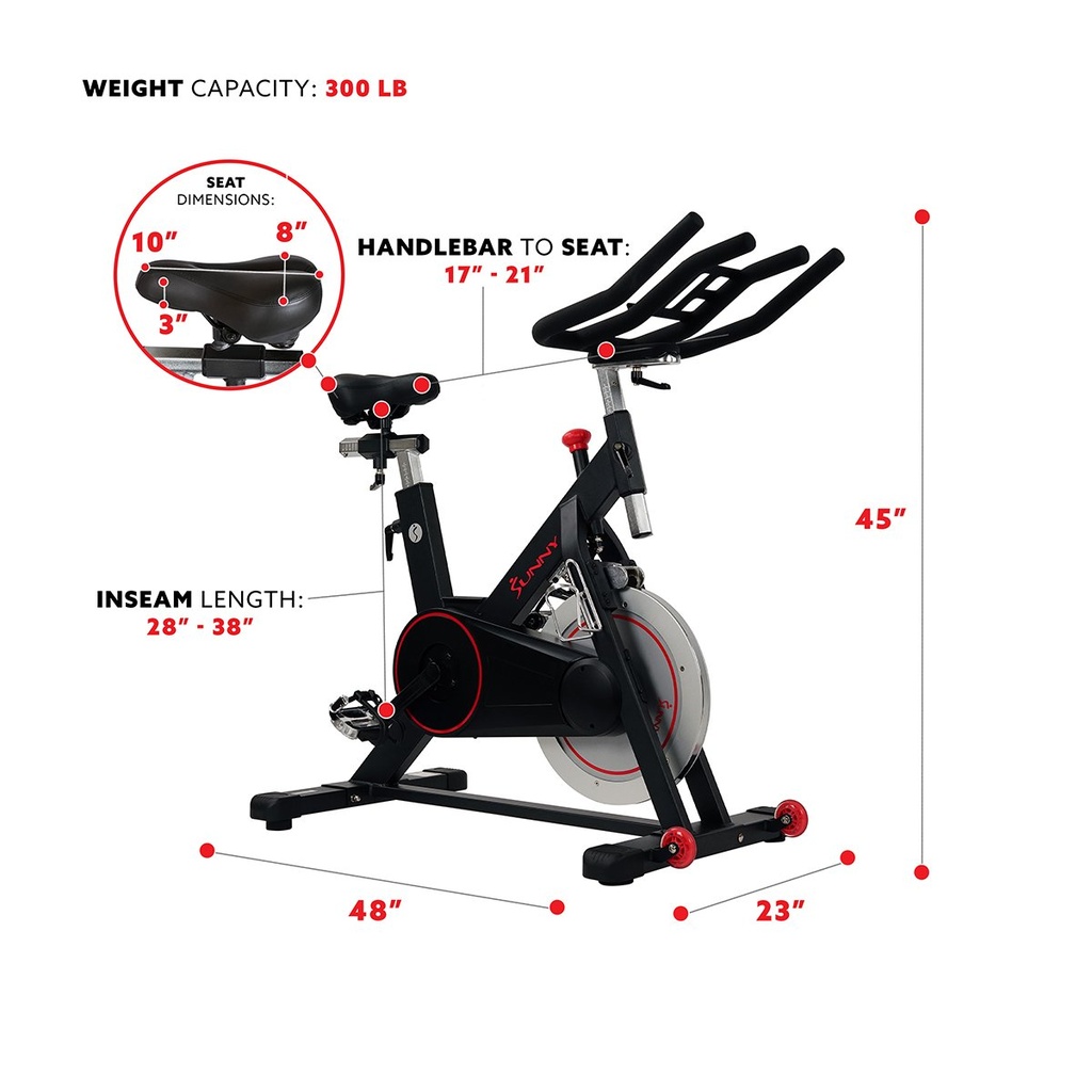 Sunny Health & Fitness Bicicleta de Ciclimo de Interior Magnético