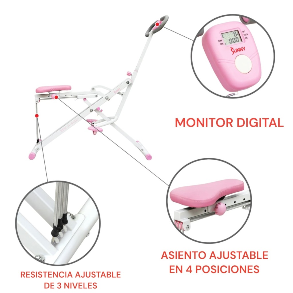 Sunny Ejercitador vertical Row-N-Ride Rosa SF-P2100