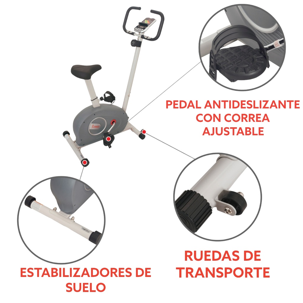 SUNNY Bicicleta Vertical de resistencia magnética con monitor SF-B2906