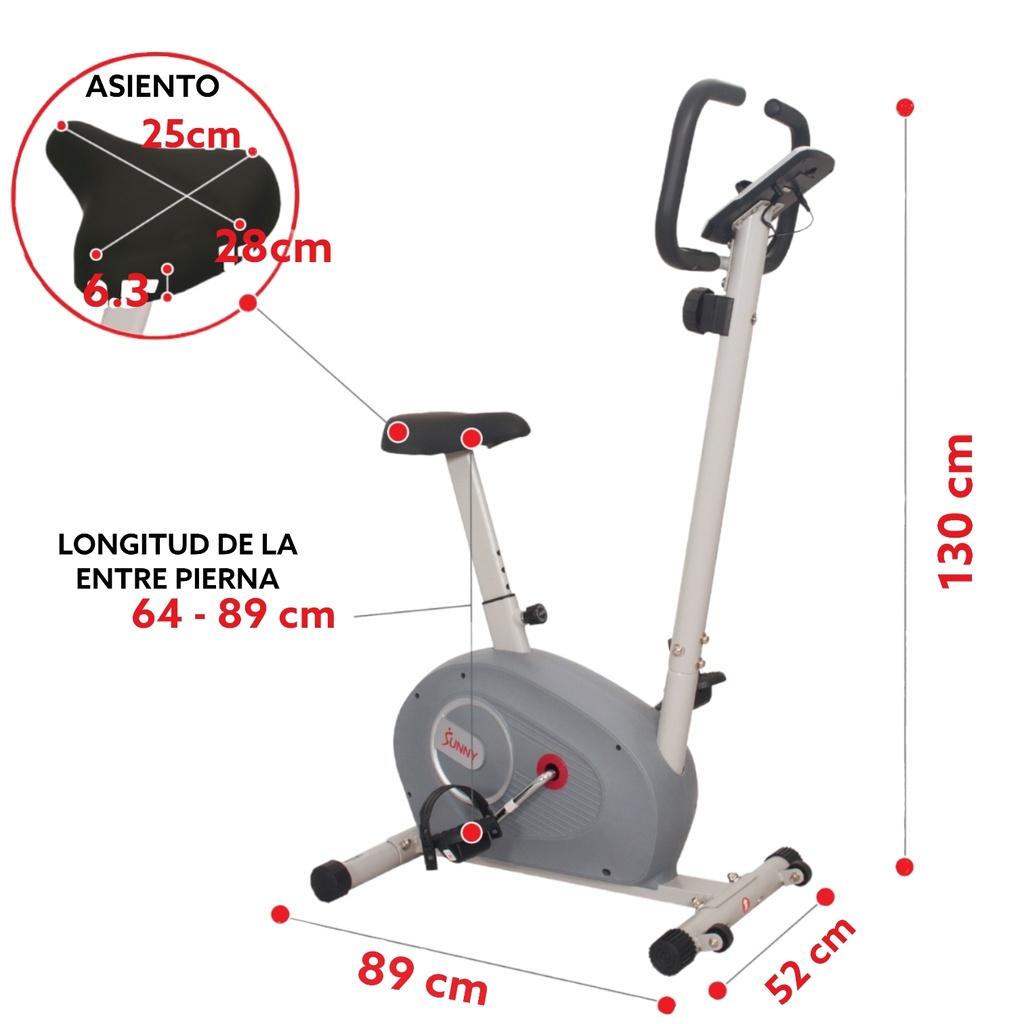 SUNNY Bicicleta Vertical de resistencia magnética con monitor SF-B2906