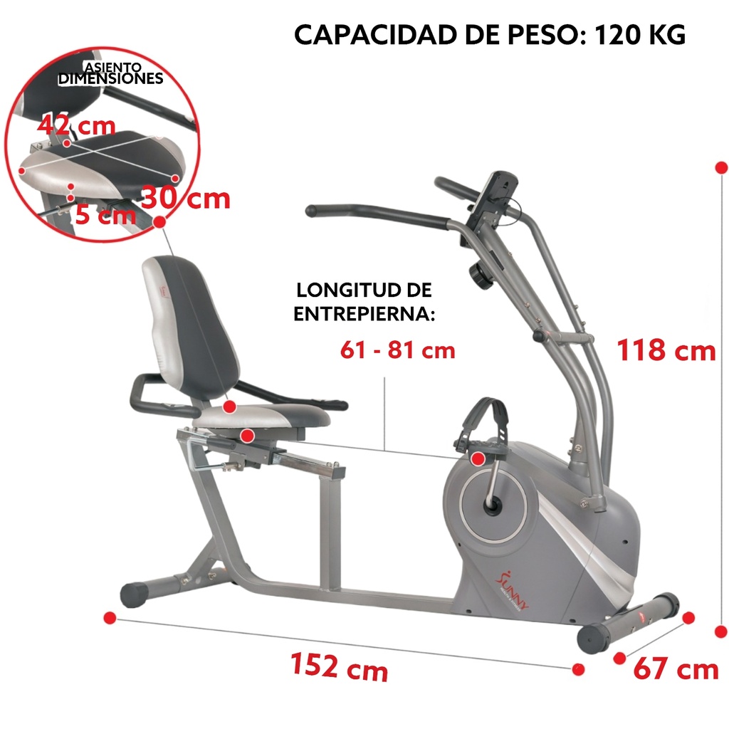 Sunny Fitness Bicicleta recumbente Cross Training SF-RB4936