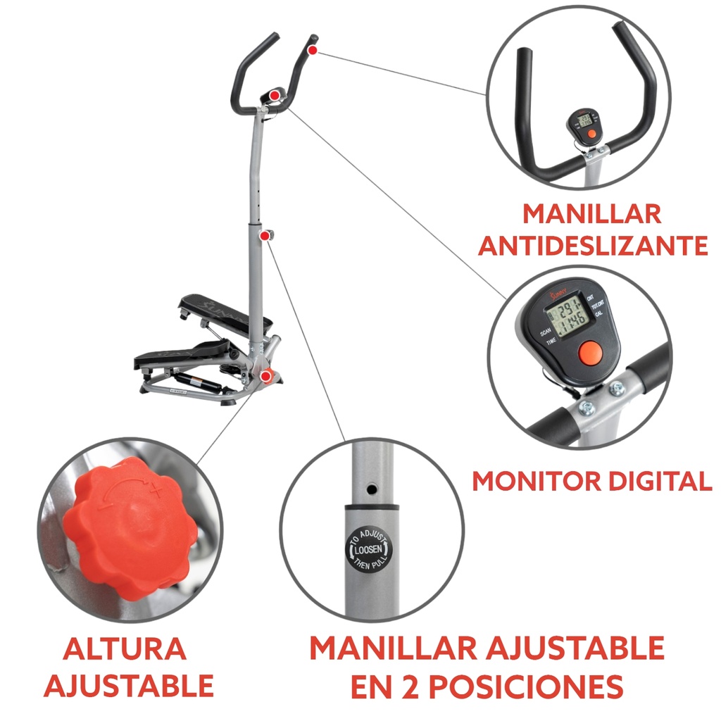 Sunny MÁQUINA PASO A PASO PARA ESCALERAS CON MANILLAR AJUSTABLE SF-S020027