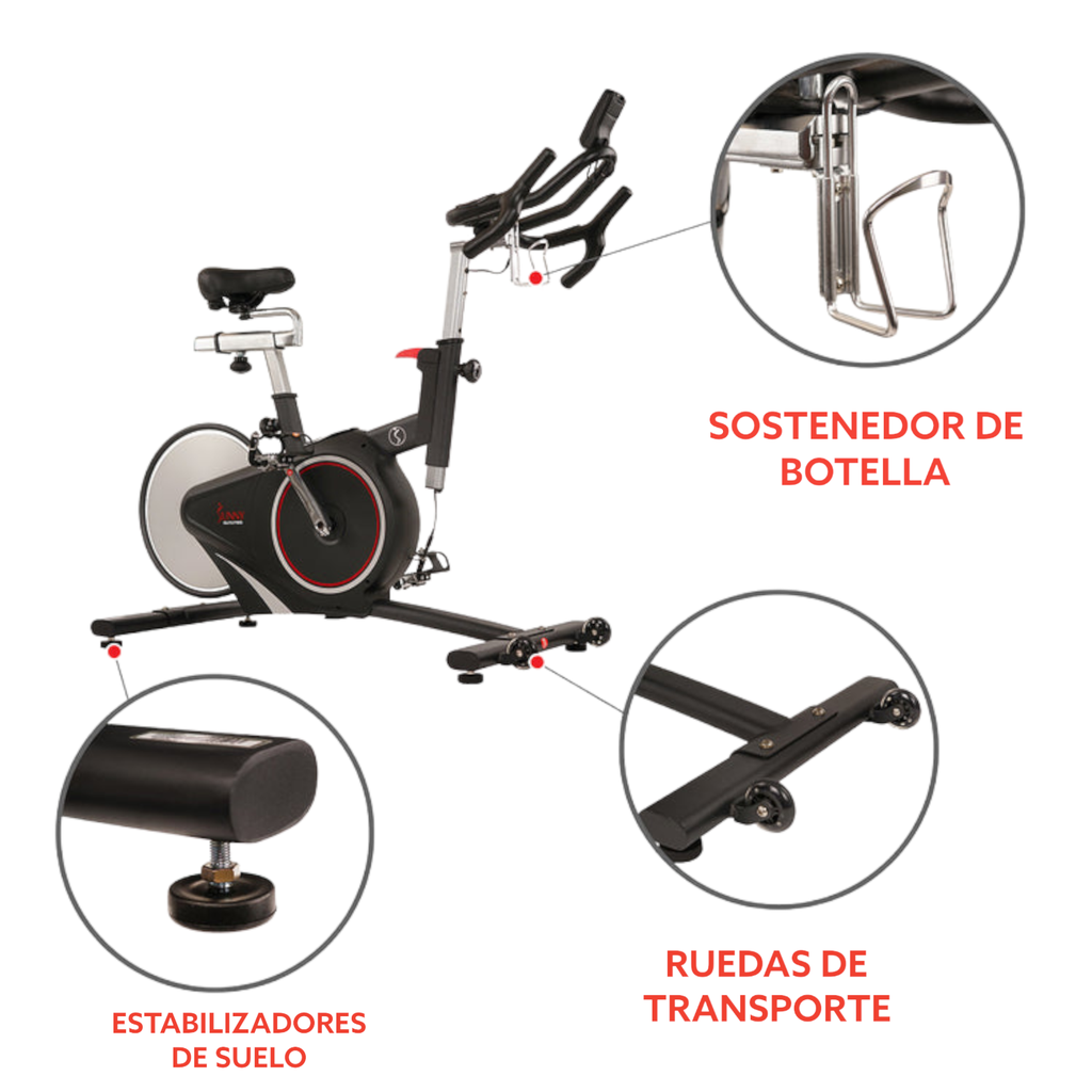 Sunny Health & Fitness Bicicleta Magnética de Ciclismo de Trasmisión por Correa SF-B1709