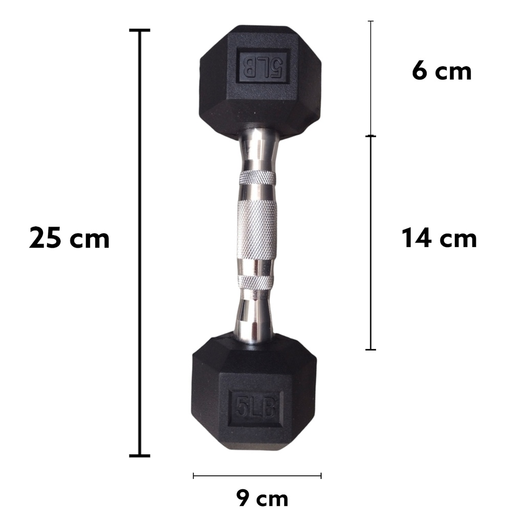 Infinité Mancuerna Hexagonal Goma de alta Resistencia Par 5 Lb IF-HL5