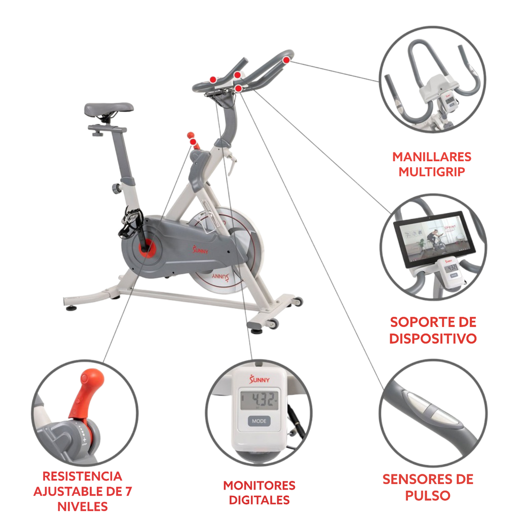 Sunny Fitness Bicicleta Cycling Bike Pro Lite Banda y Freno Magnético SF-B1970