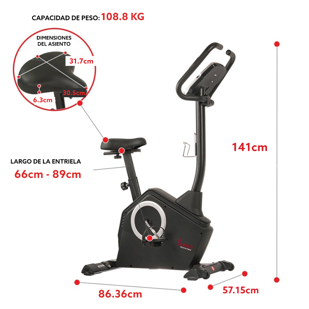 SUNNY Bicicleta Vertical Programable con monitor y control de pulso SF-B2883