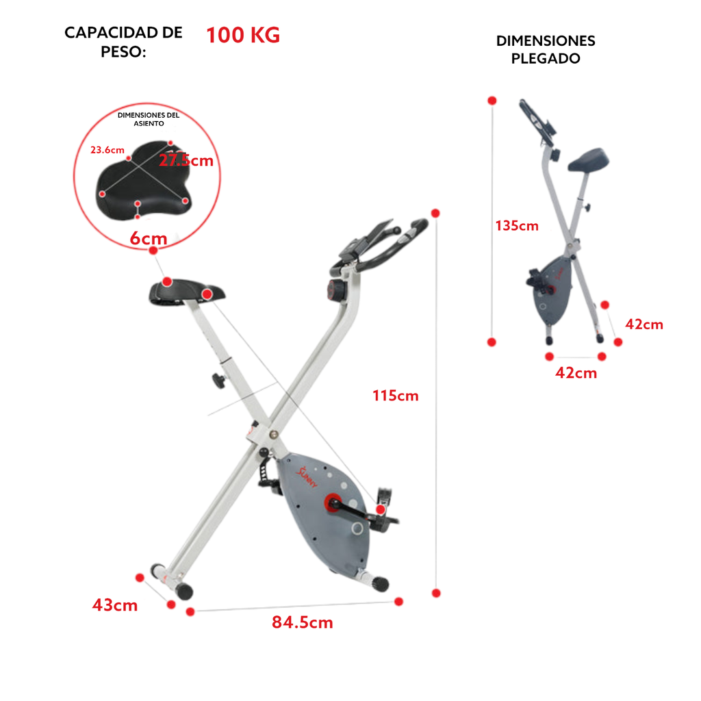 SUNNY Bicicleta estática plegable SF-B2989
